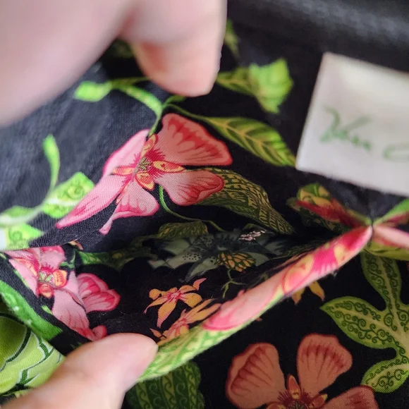 Vera bradley purse green floral on black - Picture 11 of 13
